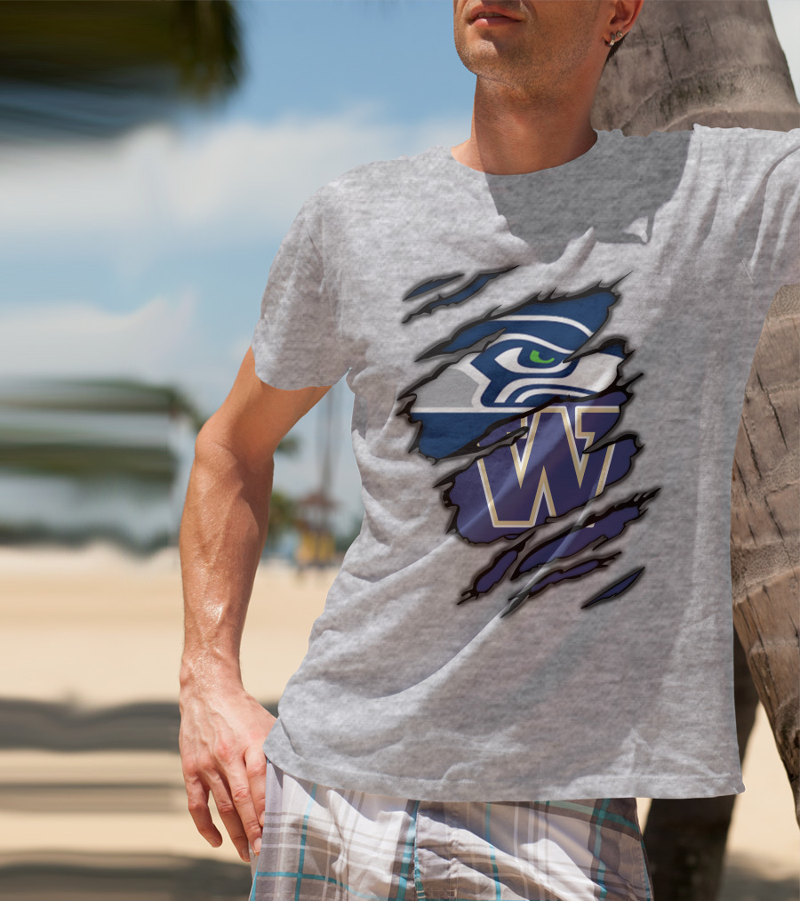 Seahawks Huskies W Logo Combo T-Shirt