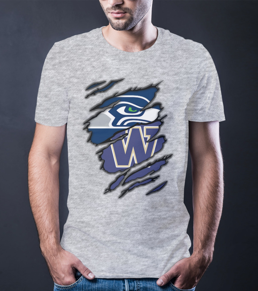 Seahawks Huskies W Logo Combo T-Shirt