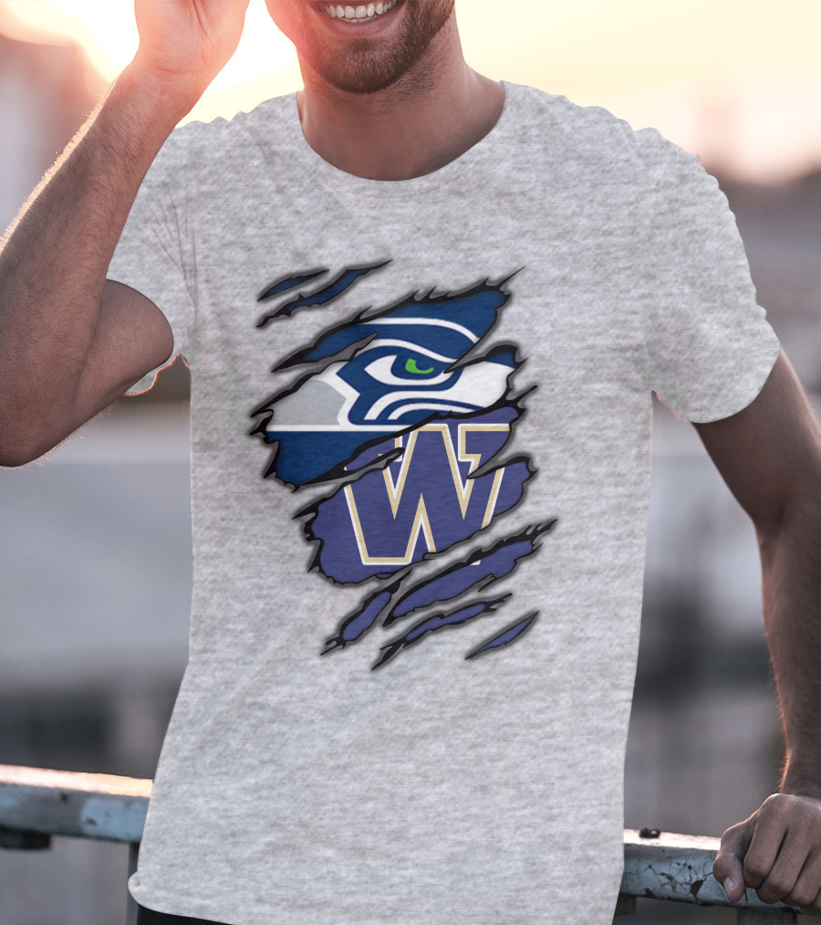Seahawks Huskies W Logo Combo T-Shirt