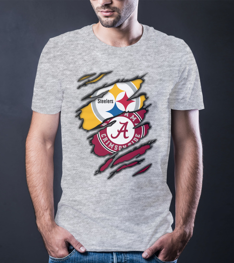 Steelers Alabama Crimson Tide Rip T-Shirt