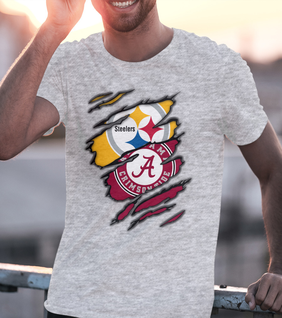 Steelers Alabama Crimson Tide Rip T-Shirt