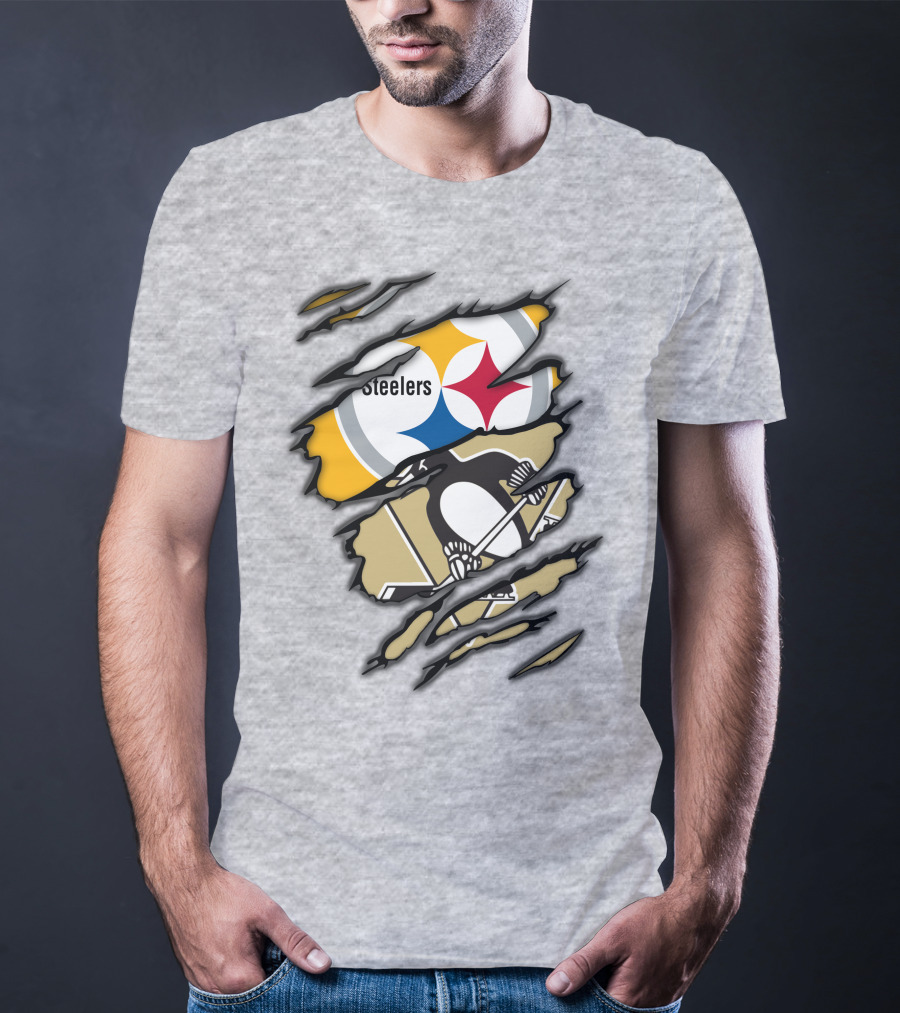 Steelers Penguins Ripped Claw T-Shirt