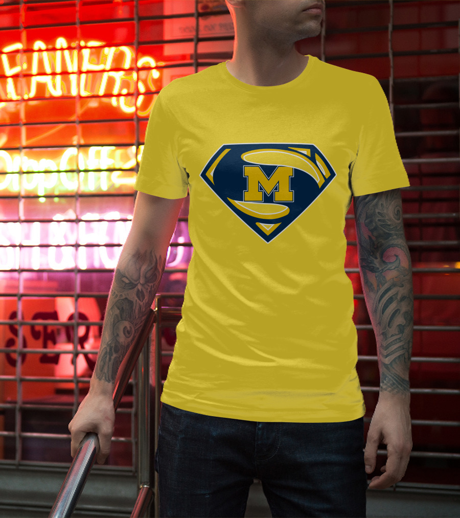 Michigan Wolverines Superman Logo Mashup T-Shirt