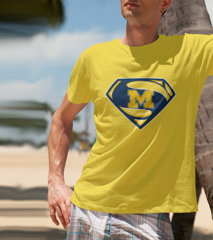Michigan Wolverines Superman Logo Mashup T-Shirt