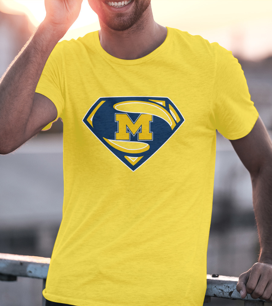 Michigan Wolverines Superman Logo Mashup T-Shirt