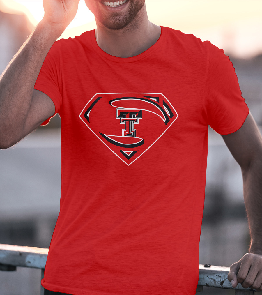 Superman Texas Tech Red Raiders Logo Emblem T-Shirt