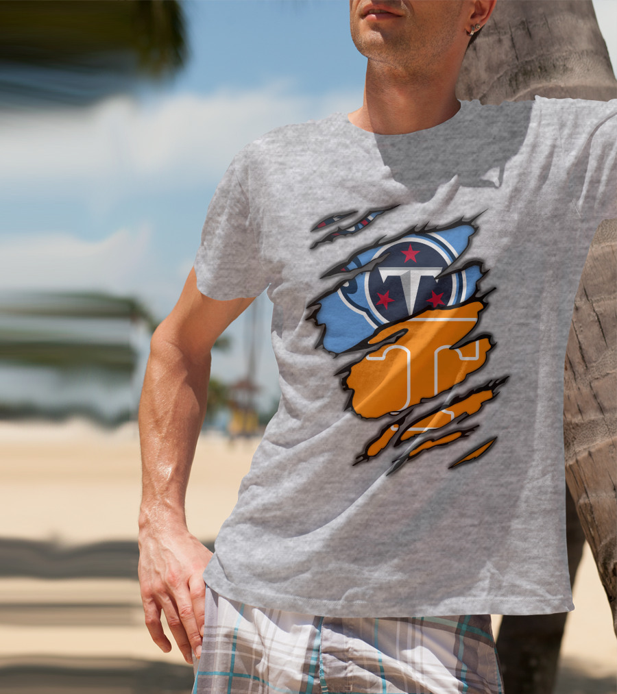 Tennessee Titans And Vols Logo Mashup T-Shirt