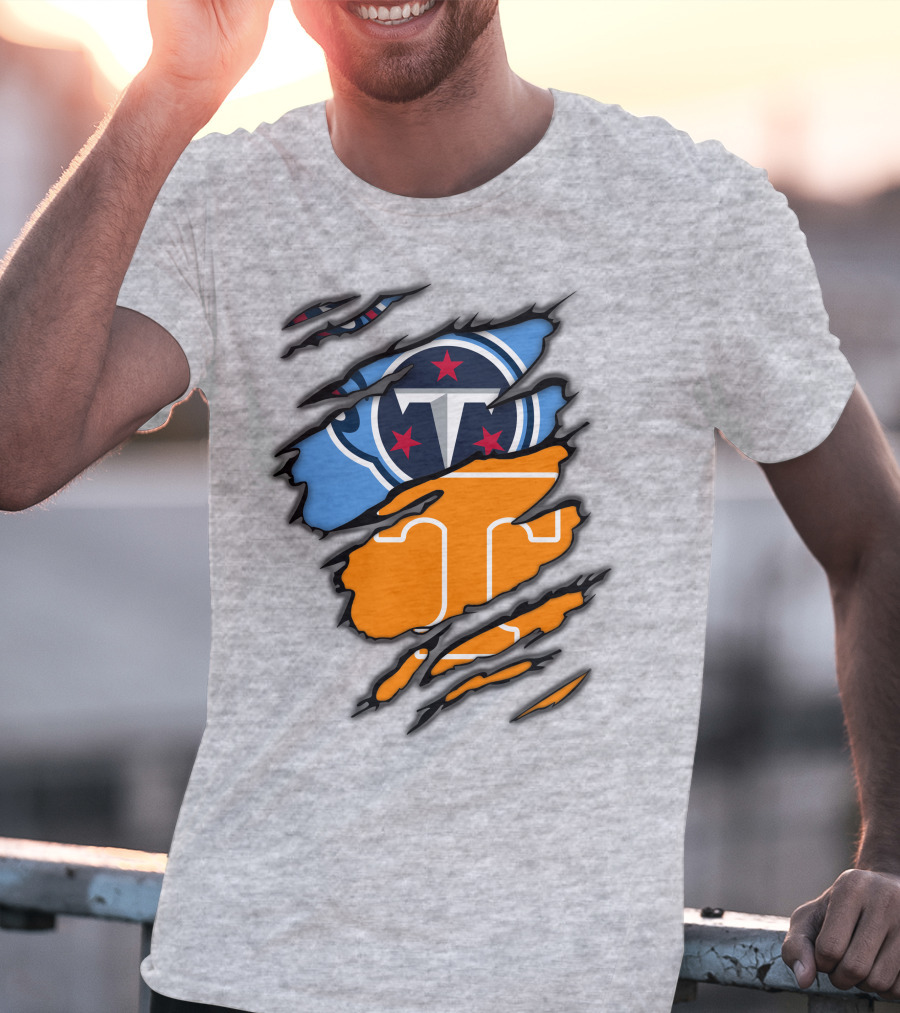 Tennessee Titans And Vols Logo Mashup T-Shirt