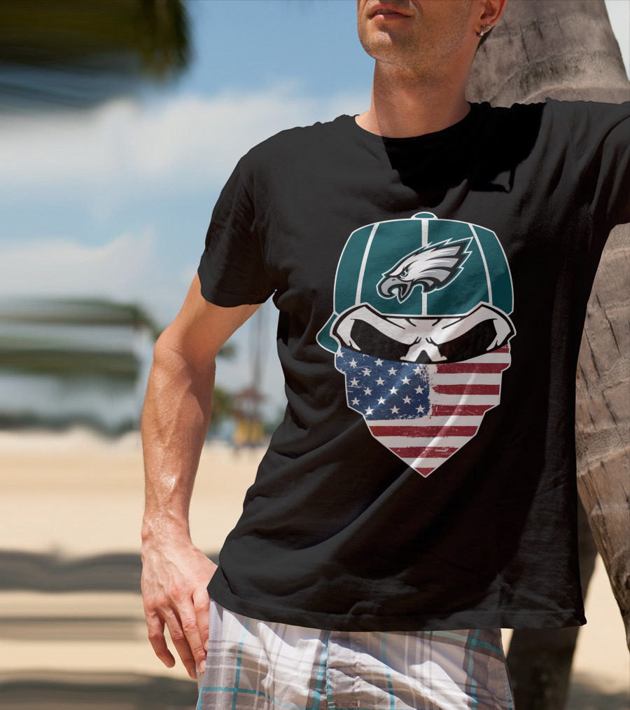 Eagles Skull American Flag Bandana T-Shirt