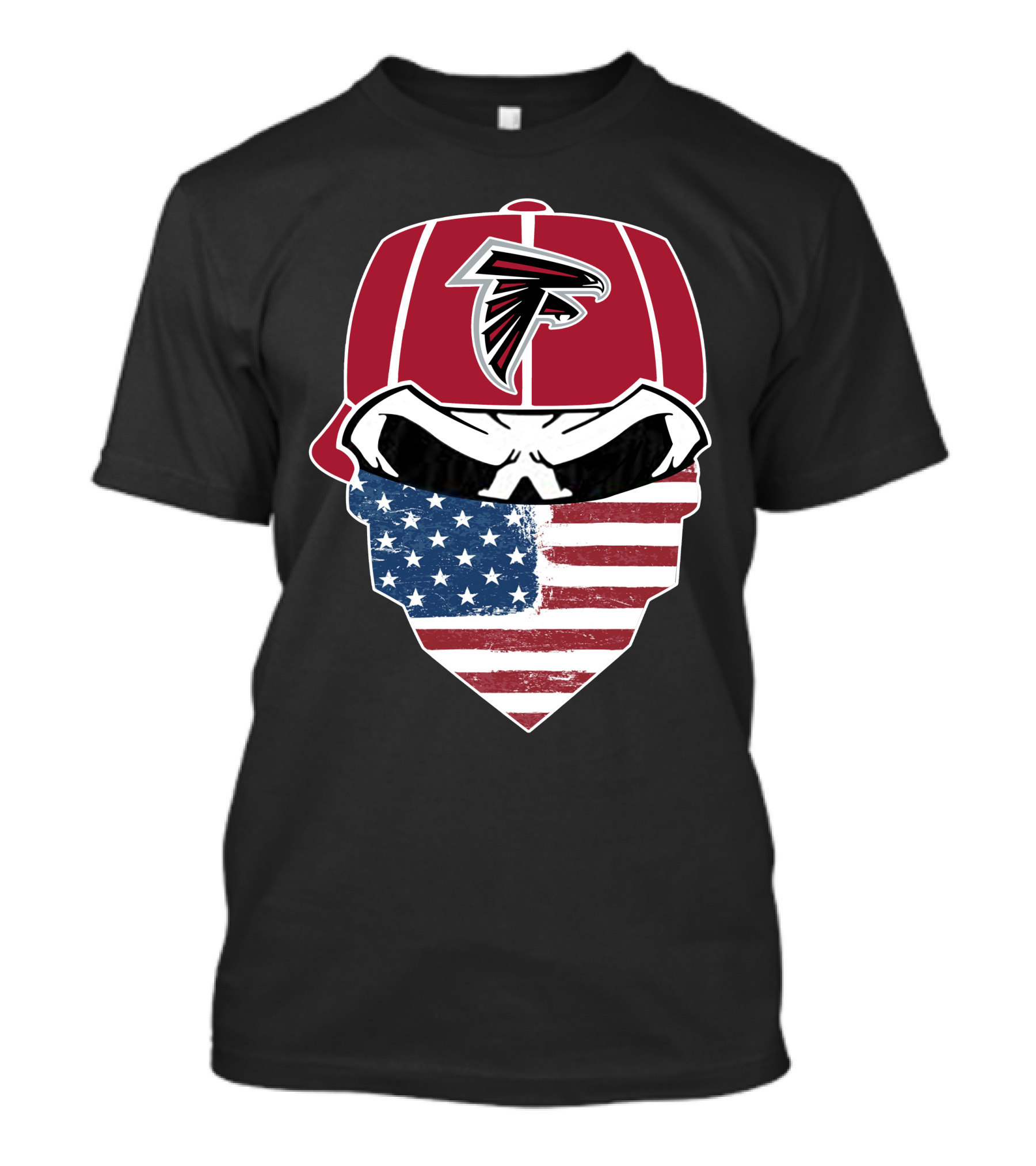 Falcons Skull American Flag Bandana Hat NFL T-Shirt