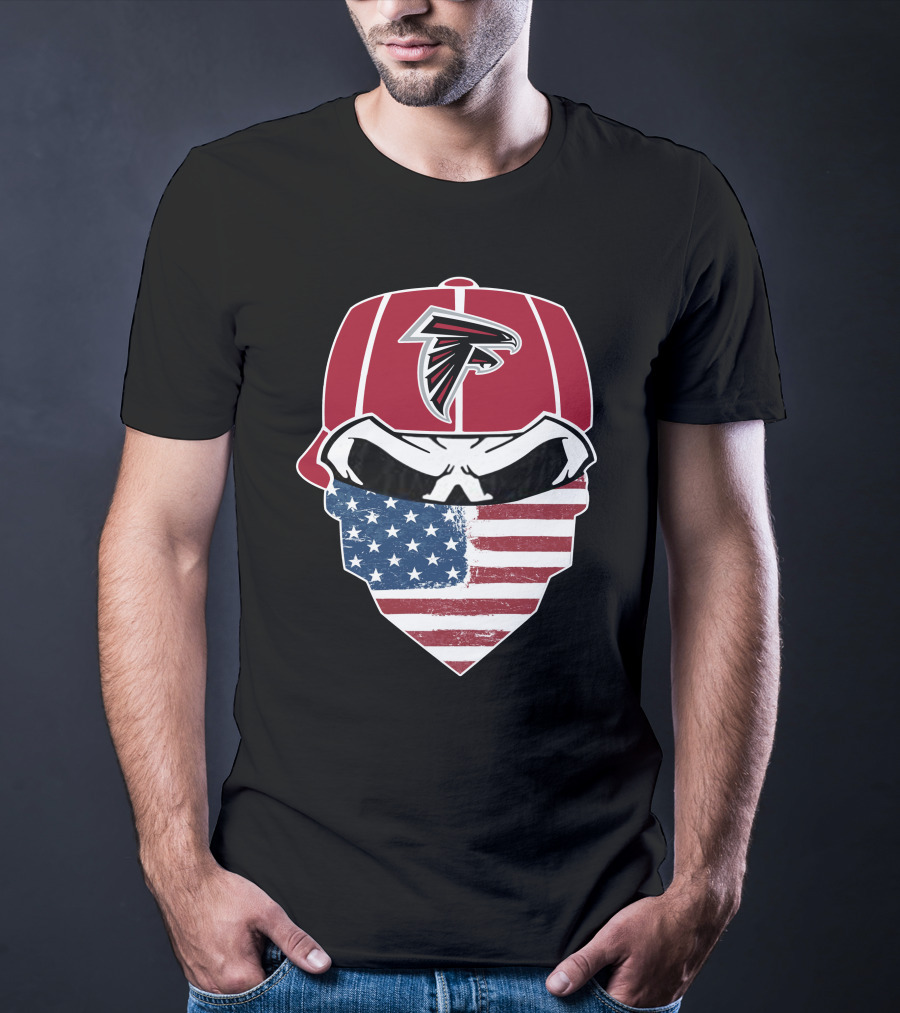 Falcons Skull American Flag Bandana Hat NFL T-Shirt