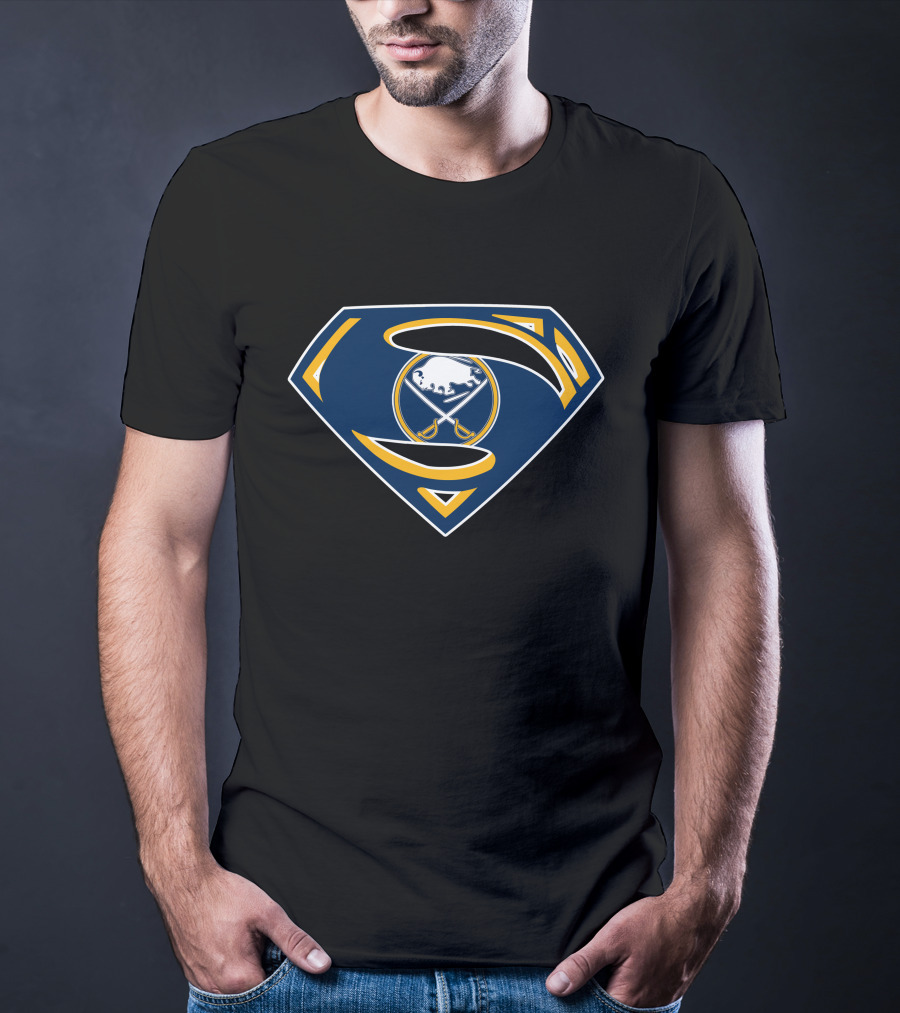 Buffalo Sabres Superman Shield Logo Combo T-Shirt