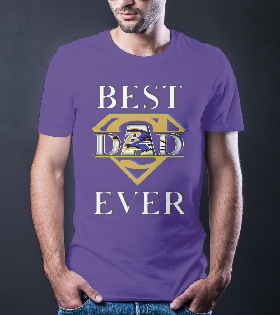 Best Dad Ever Ravens Superman T-Shirt