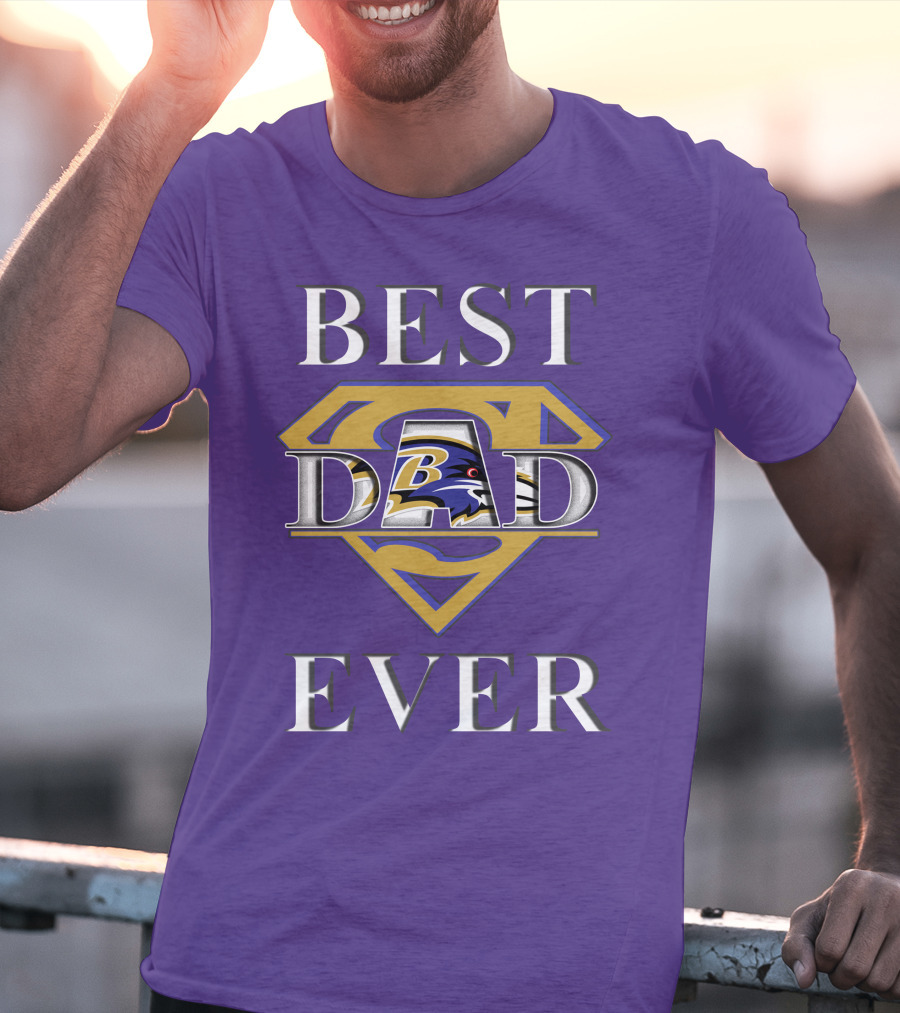 Best Dad Ever Ravens Superman T-Shirt