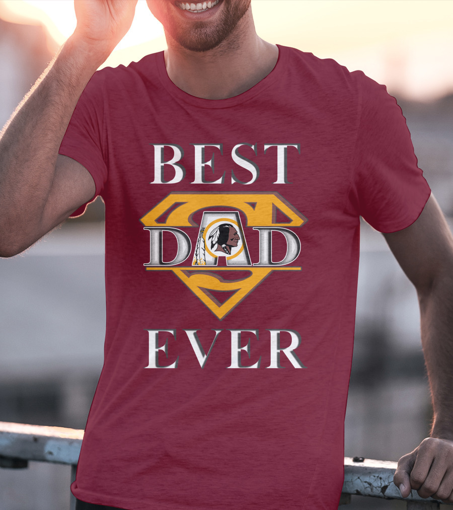 Best Dad Ever Redskins Logo Superman Symbol T-Shirt