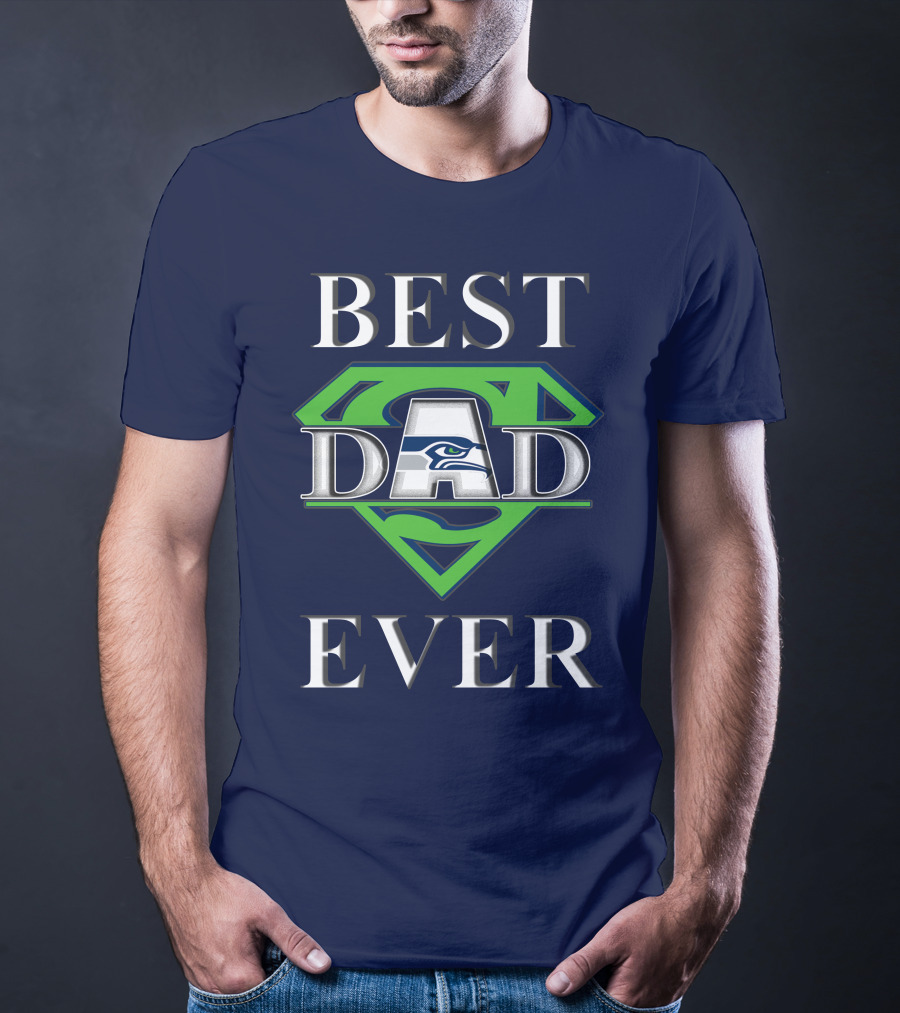 Seahawks Best Dad Ever Superhero T-Shirt