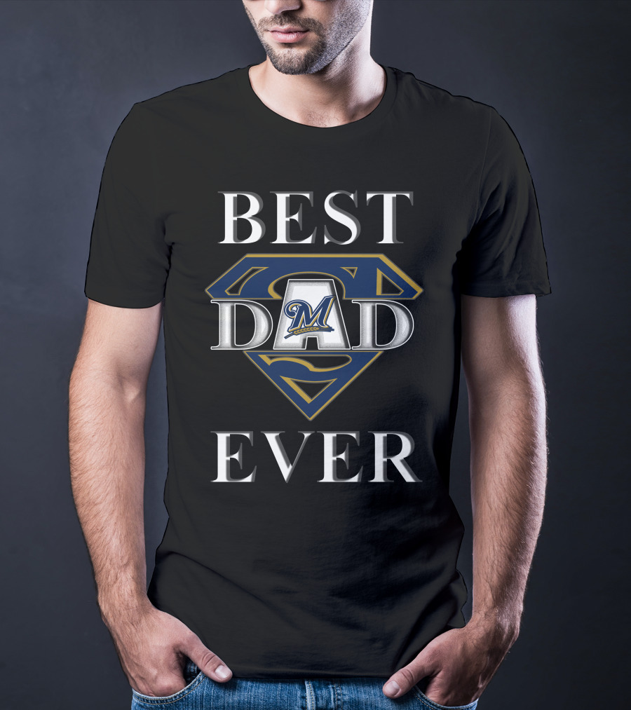 Best Dad Ever Brewers M Superhero T-Shirt