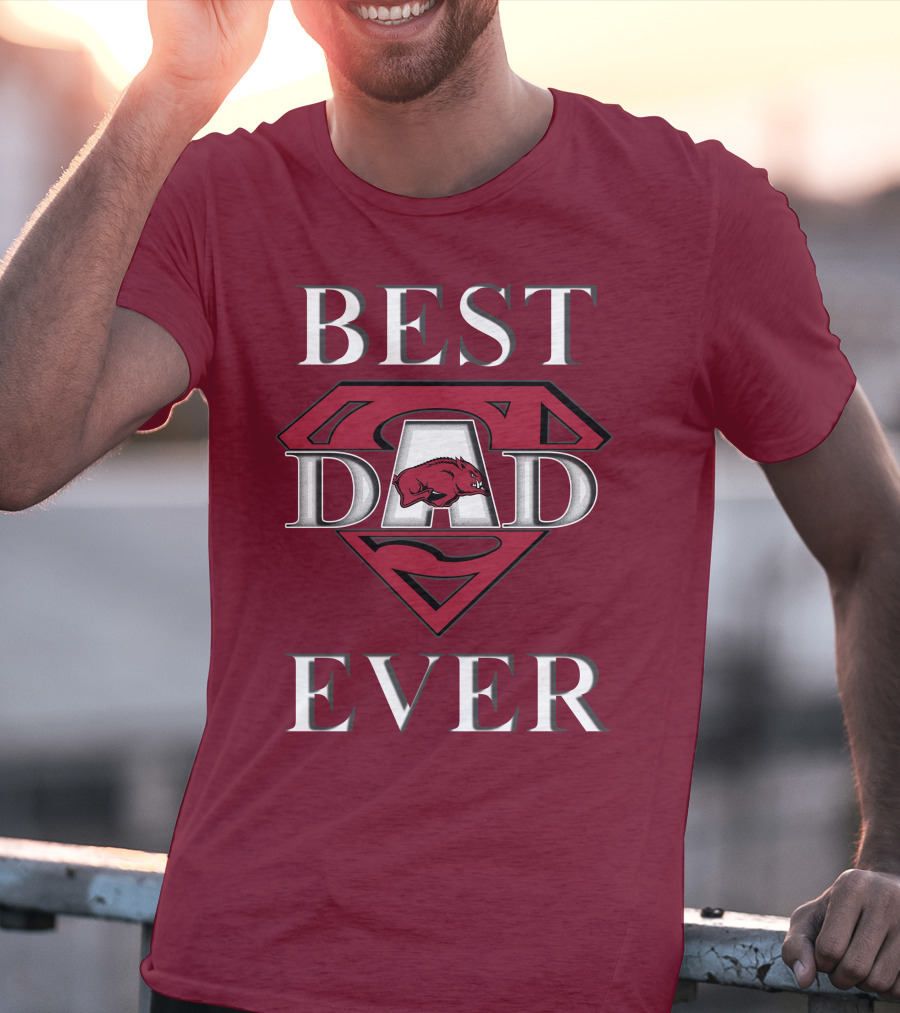 Best Dad Ever Arkansas Razorbacks Super T-Shirt