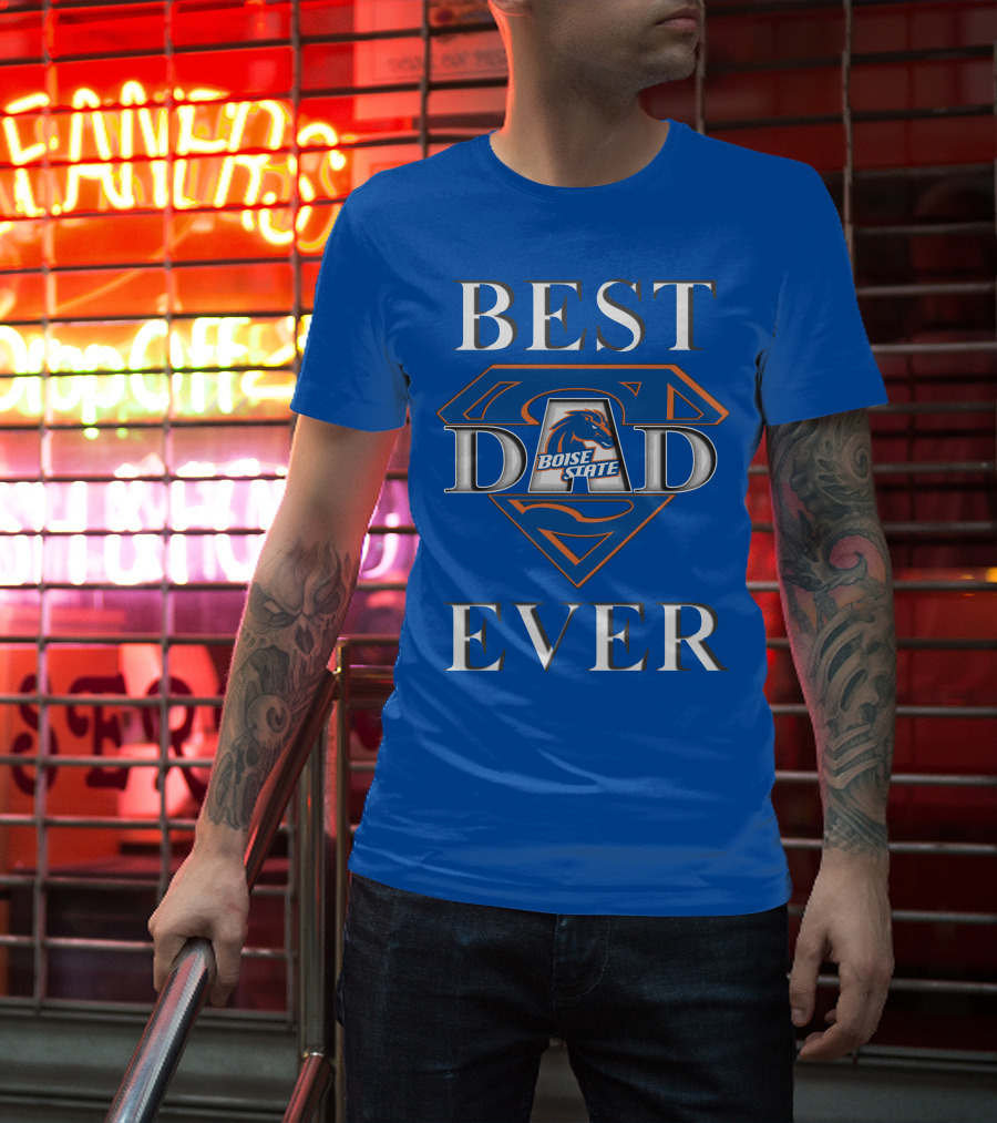 Boise State Broncos Best Dad Ever Superman T-Shirt