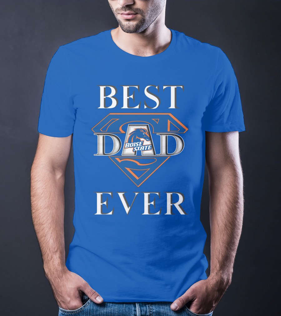 Boise State Broncos Best Dad Ever Superman T-Shirt
