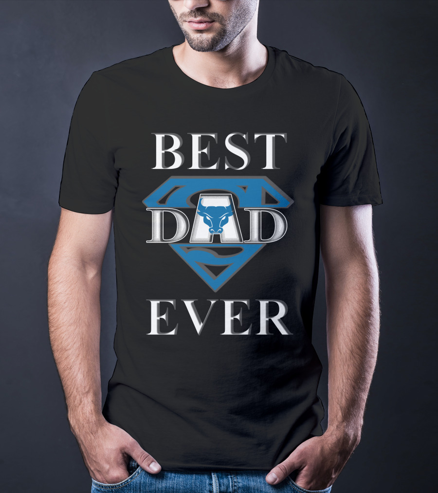 Buffalo Bulls Best Dad Ever Superhero Emblem T-Shirt