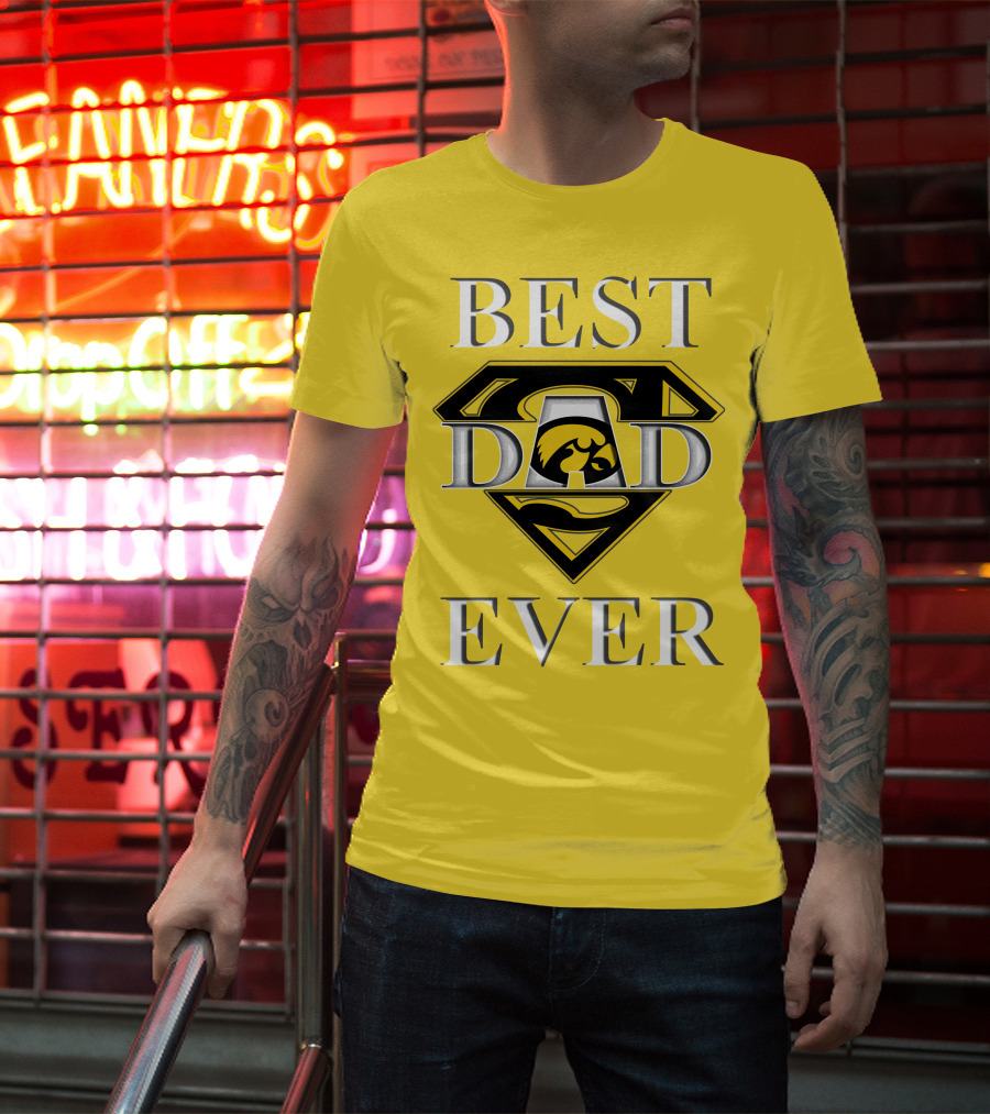 Best Dad Ever Iowa Hawkeyes Superman T-Shirt