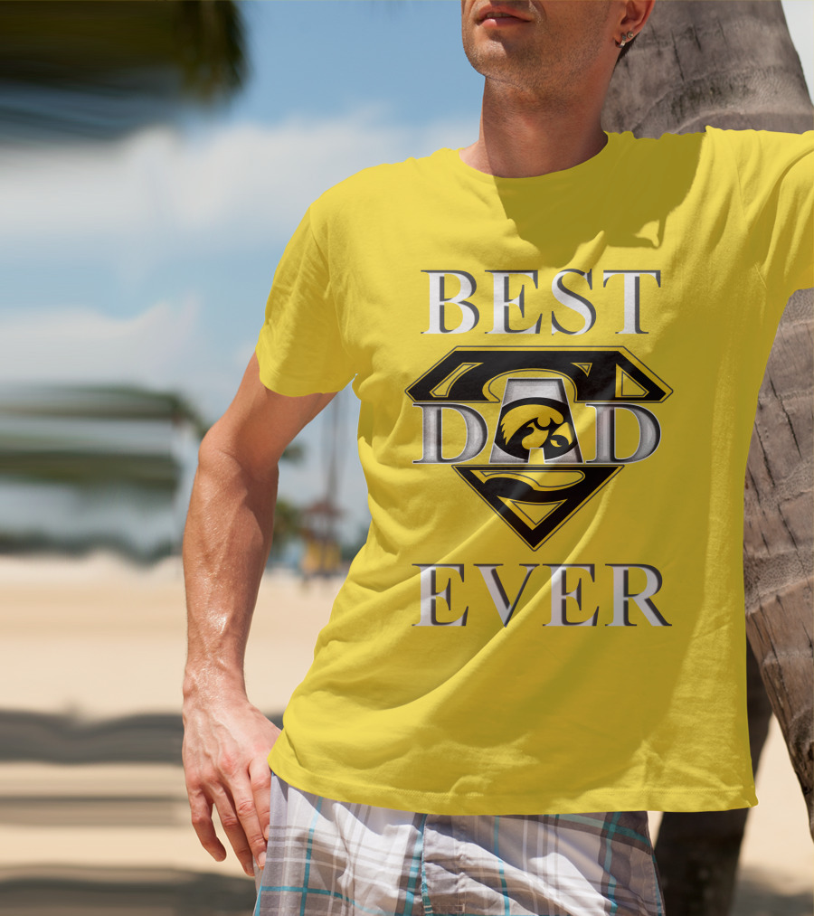 Best Dad Ever Iowa Hawkeyes Superman T-Shirt
