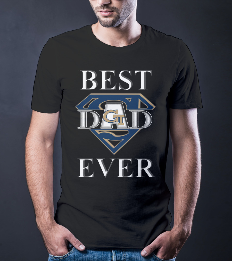 Best Dad Ever GT Georgia Tech Super Dad Badge T-Shirt