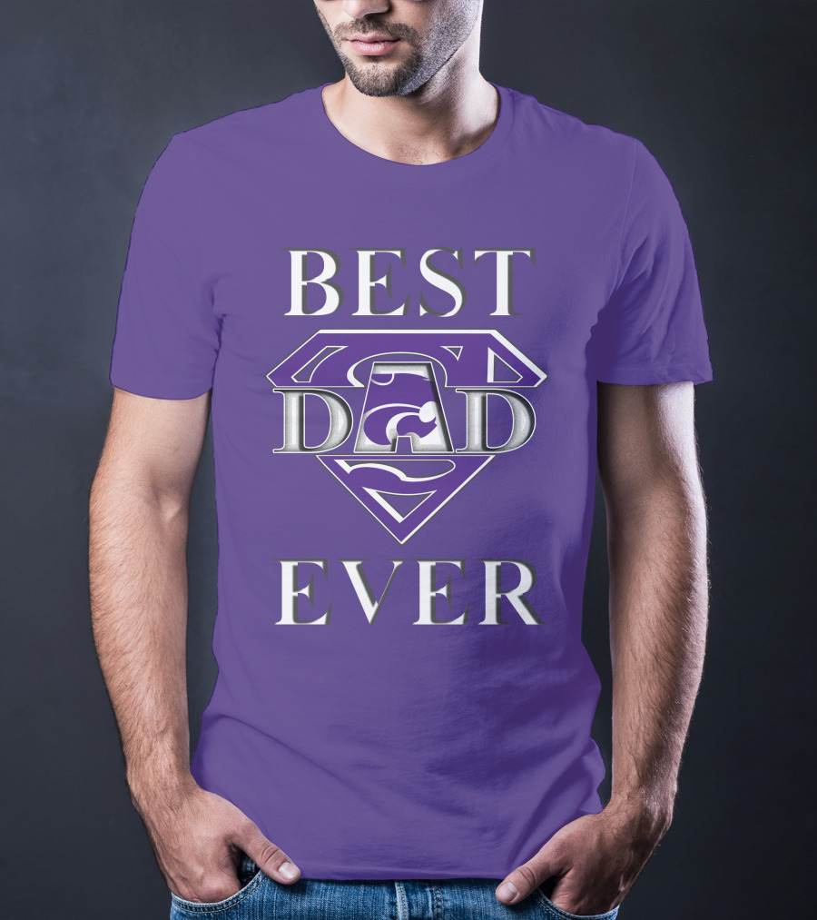 Kansas State Wildcats Best Dad Ever Super Dad Purple T-Shirt
