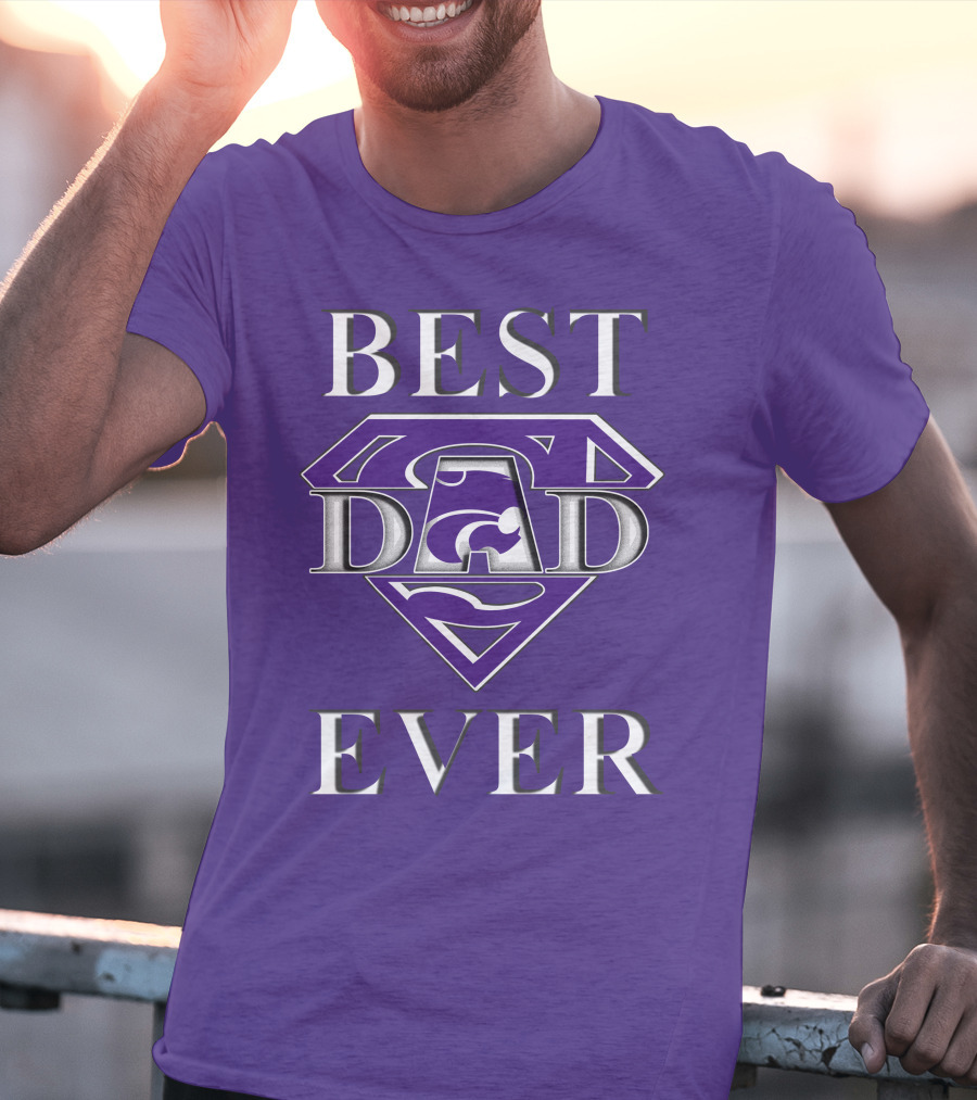 Kansas State Wildcats Best Dad Ever Super Dad Purple T-Shirt
