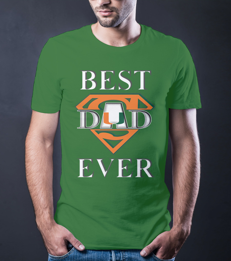Best Dad Ever Miami Hurricanes Superman T-Shirt
