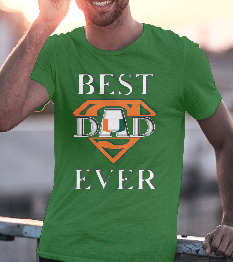 Best Dad Ever Miami Hurricanes Superman T-Shirt