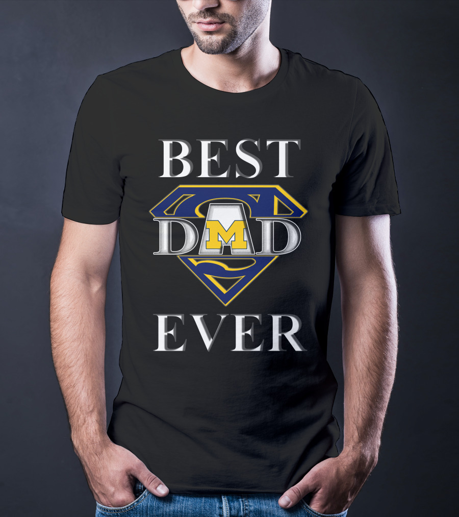 Michigan Wolverines Best Dad Ever Superman T-Shirt