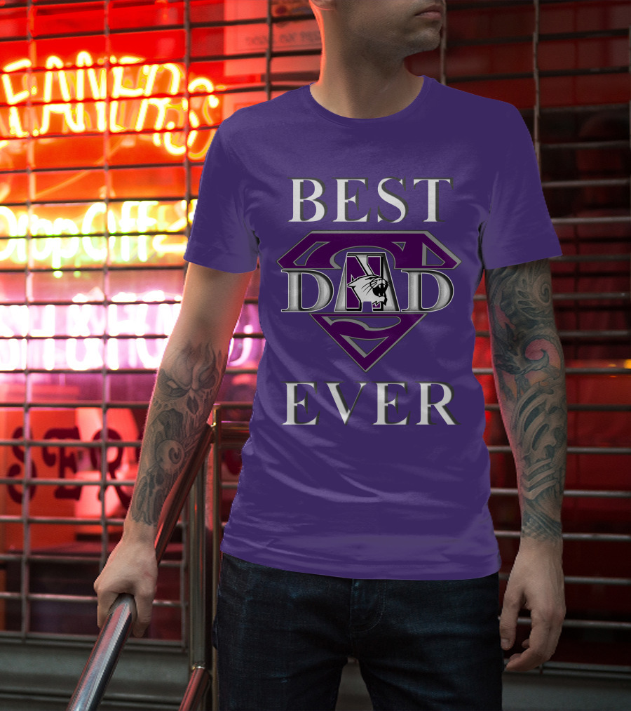 Northwestern Wildcats Best Dad Ever Superman T-Shirt