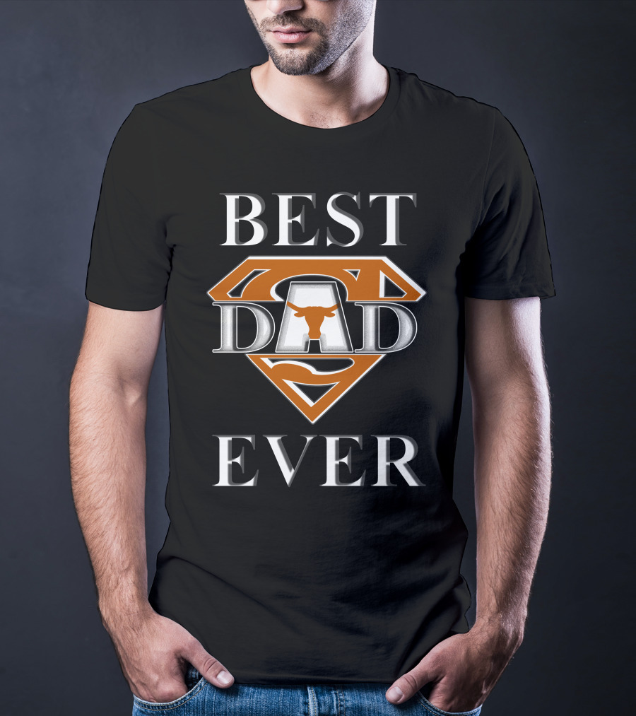 Best Dad Ever Texas Longhorn Superman T-Shirt