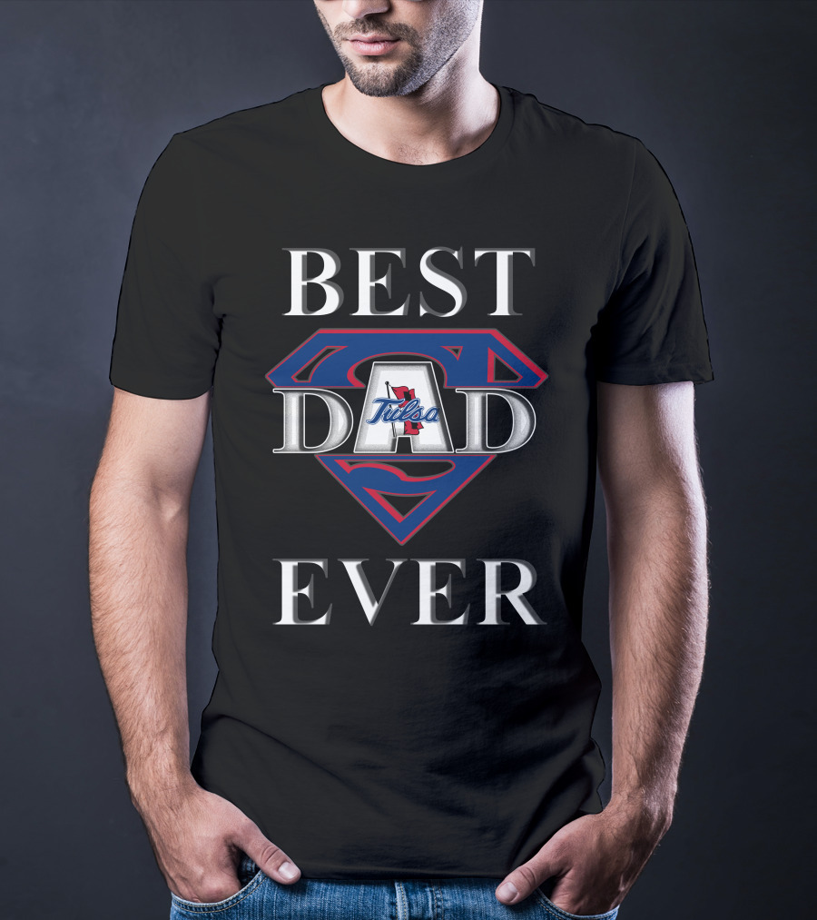 Best Dad Ever Tulsa Golden Hurricane Superman T-Shirt