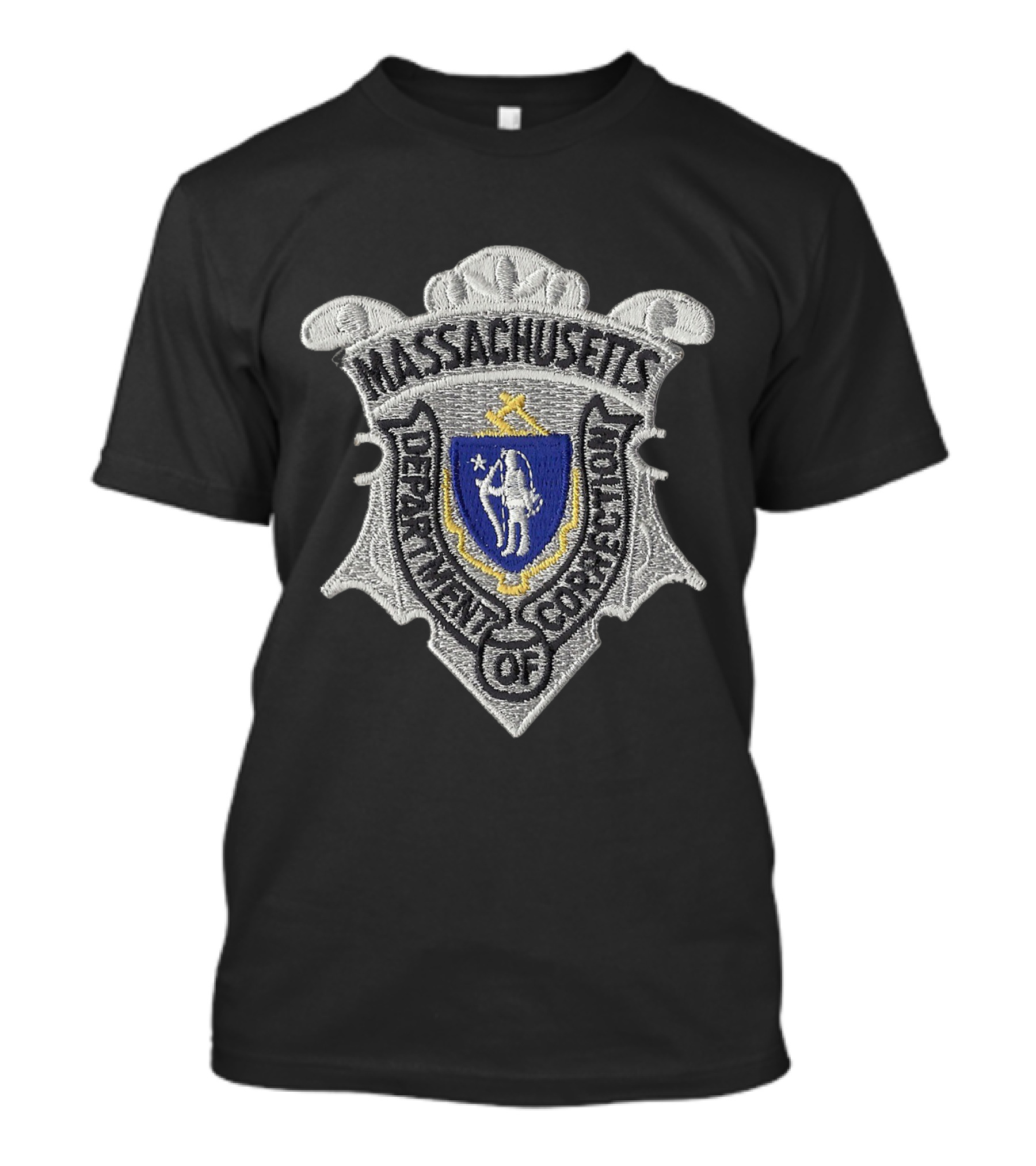 Massachusetts Department Of Correction Badge Emblem With State Shield T-Shirt