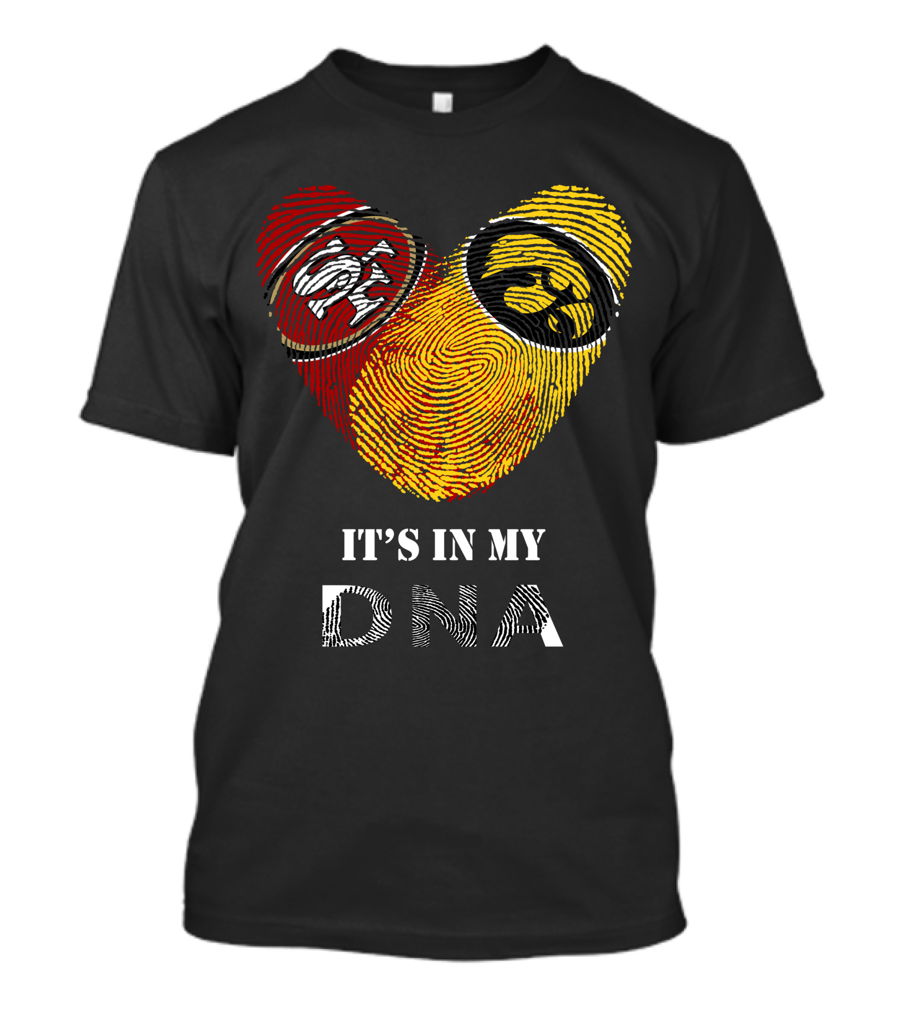49ers Iowa Hawkeyes Logos It's In My Dna T-Shirt