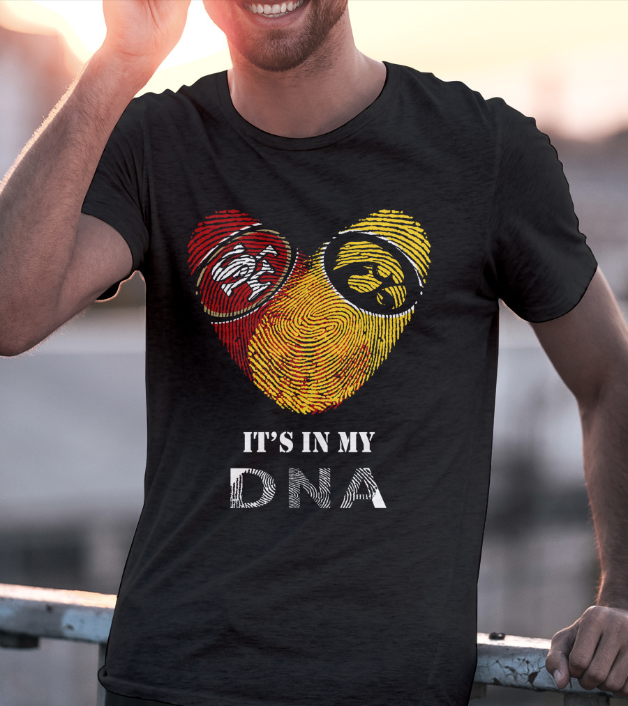 49ers Iowa Hawkeyes Logos It's In My Dna T-Shirt