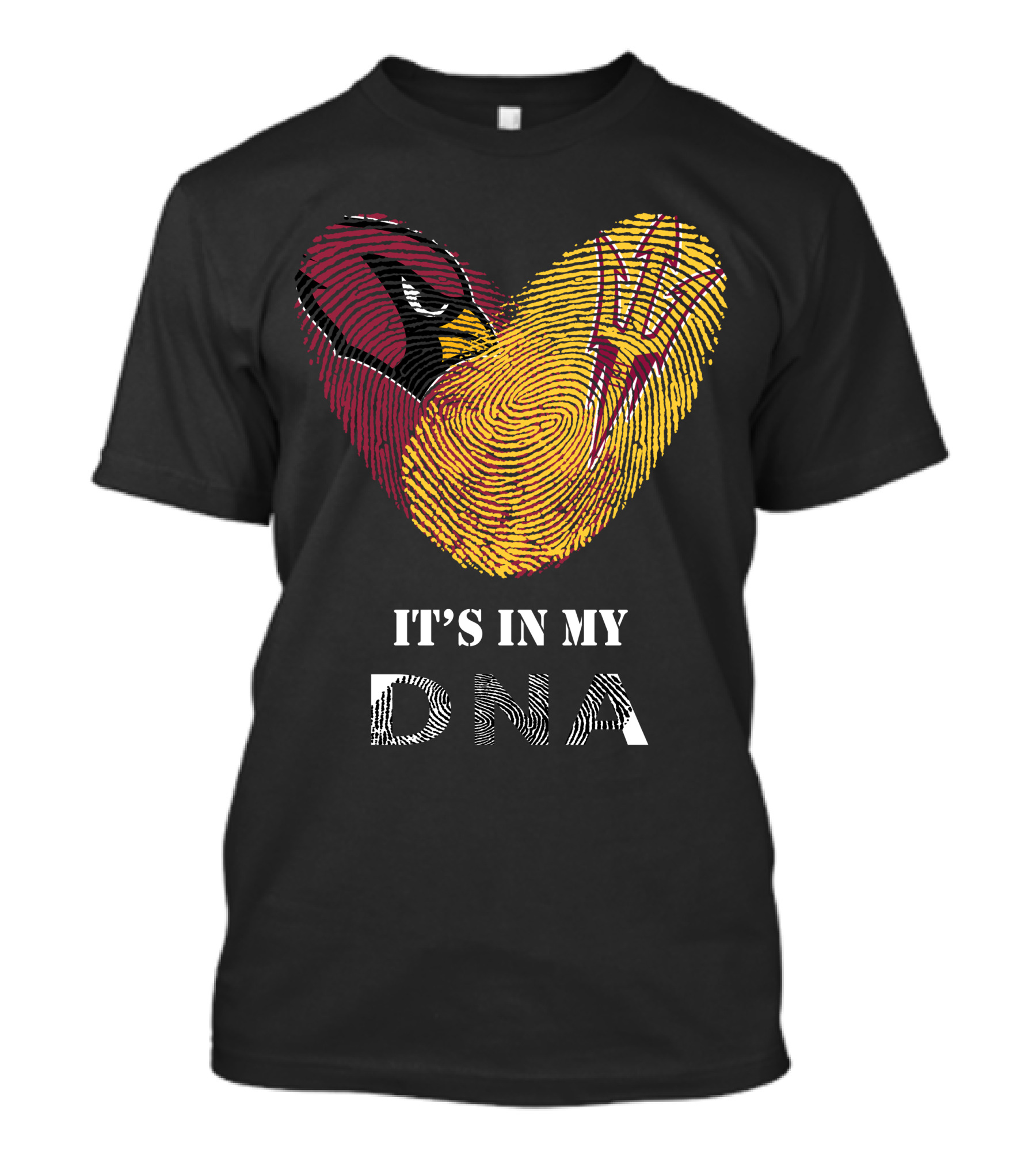 Cardinals Arizona State Sun Devils It's In My DNA Fingerprint Heart T-Shirt