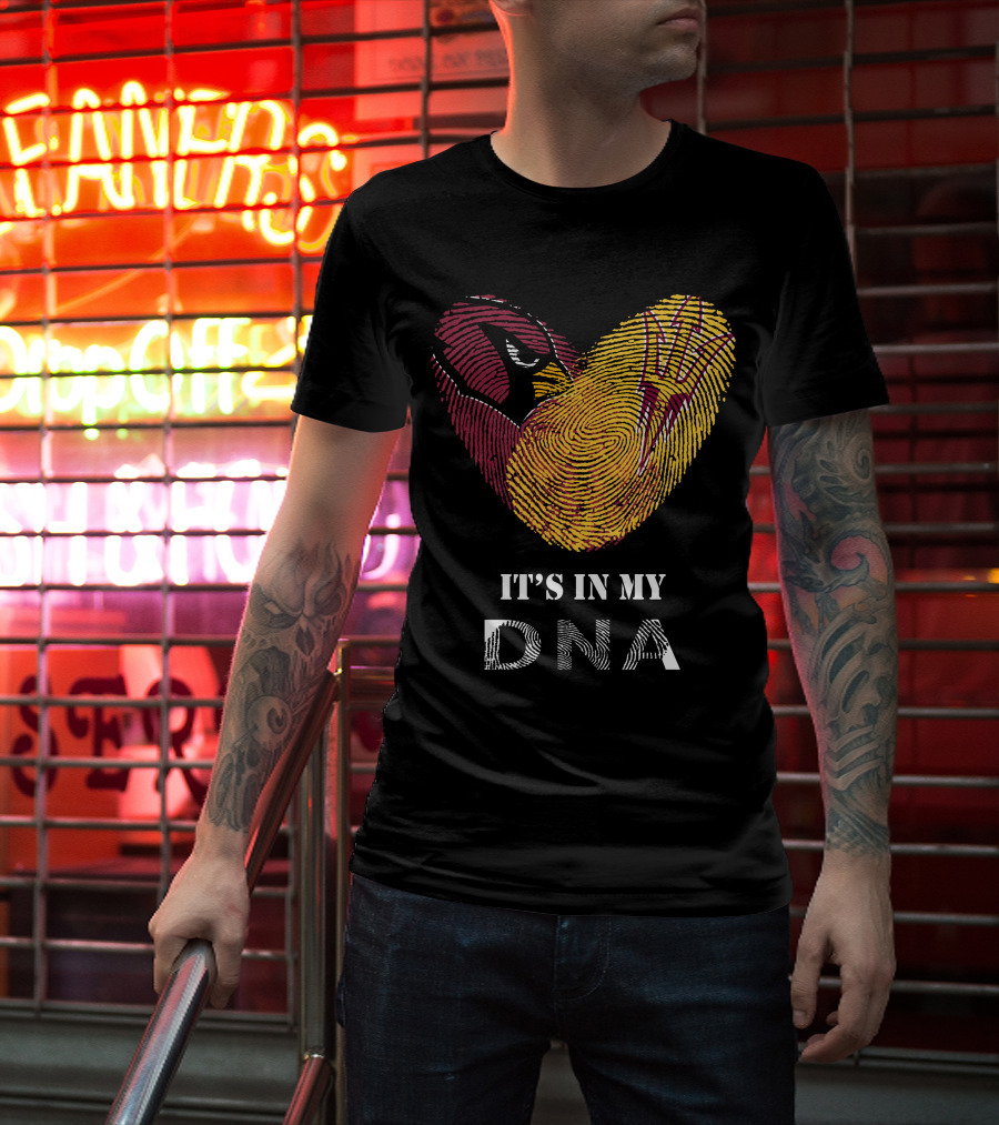 Cardinals Arizona State Sun Devils It's In My DNA Fingerprint Heart T-Shirt