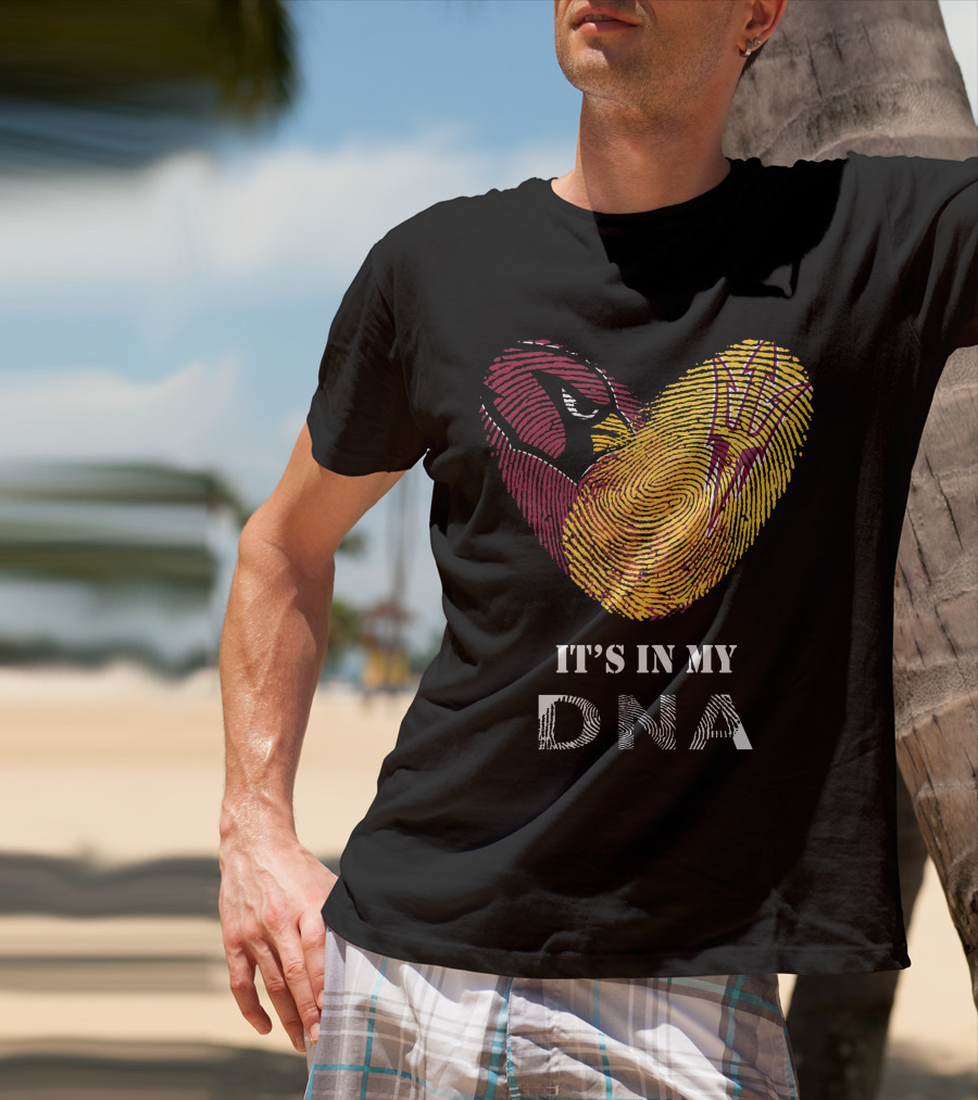 Cardinals Arizona State Sun Devils It's In My DNA Fingerprint Heart T-Shirt