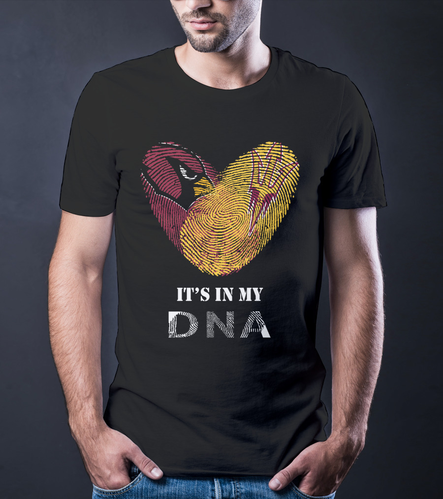 Cardinals Arizona State Sun Devils It's In My DNA Fingerprint Heart T-Shirt