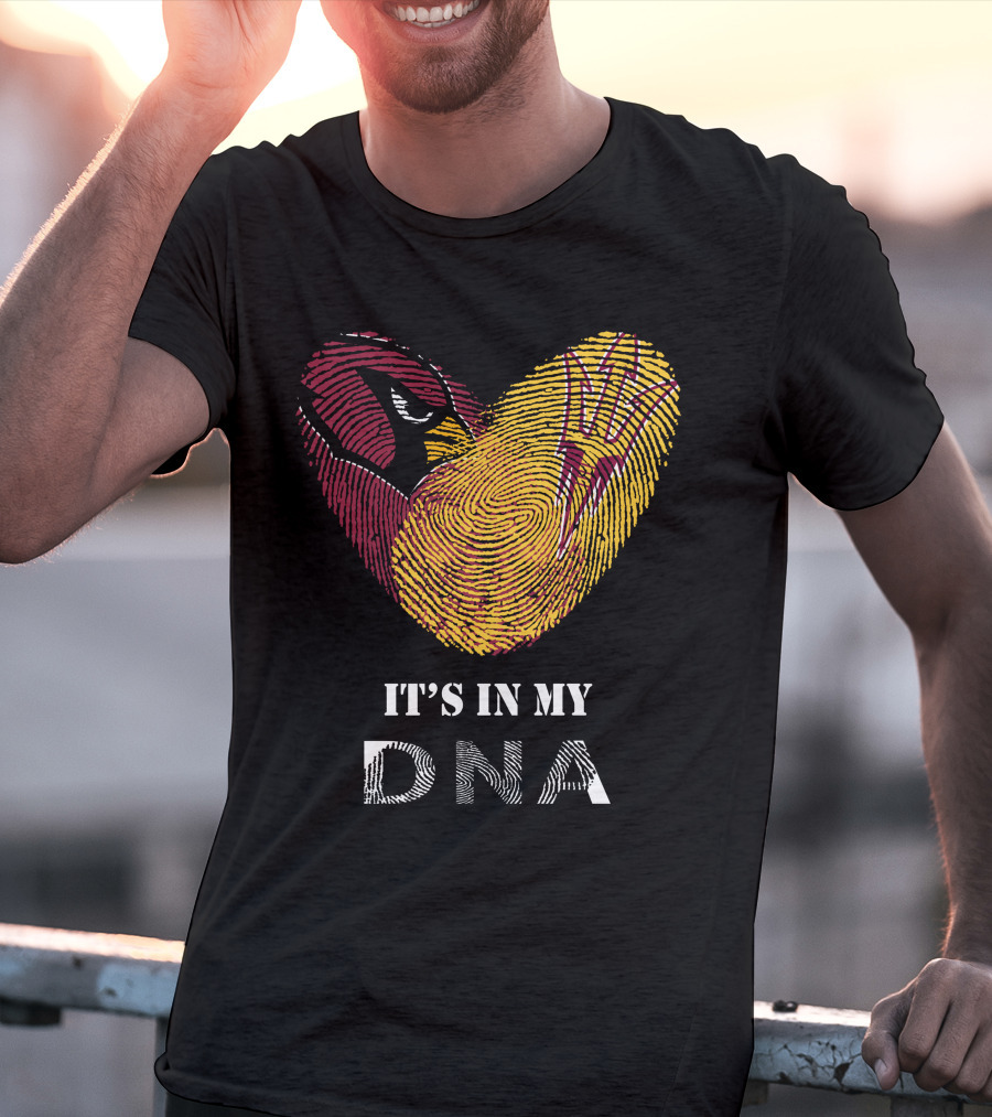 Cardinals Arizona State Sun Devils It's In My DNA Fingerprint Heart T-Shirt