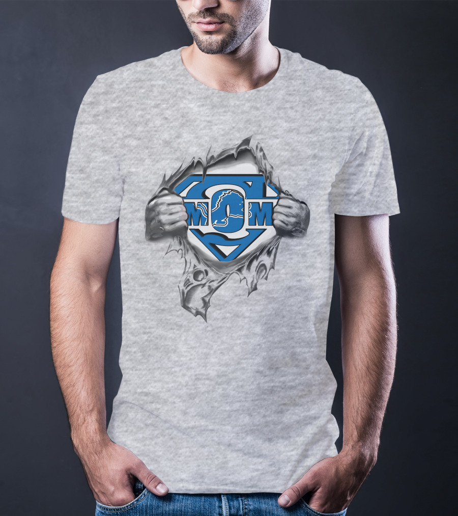 Detroit Lions Mom Super Logo Strength T-Shirt