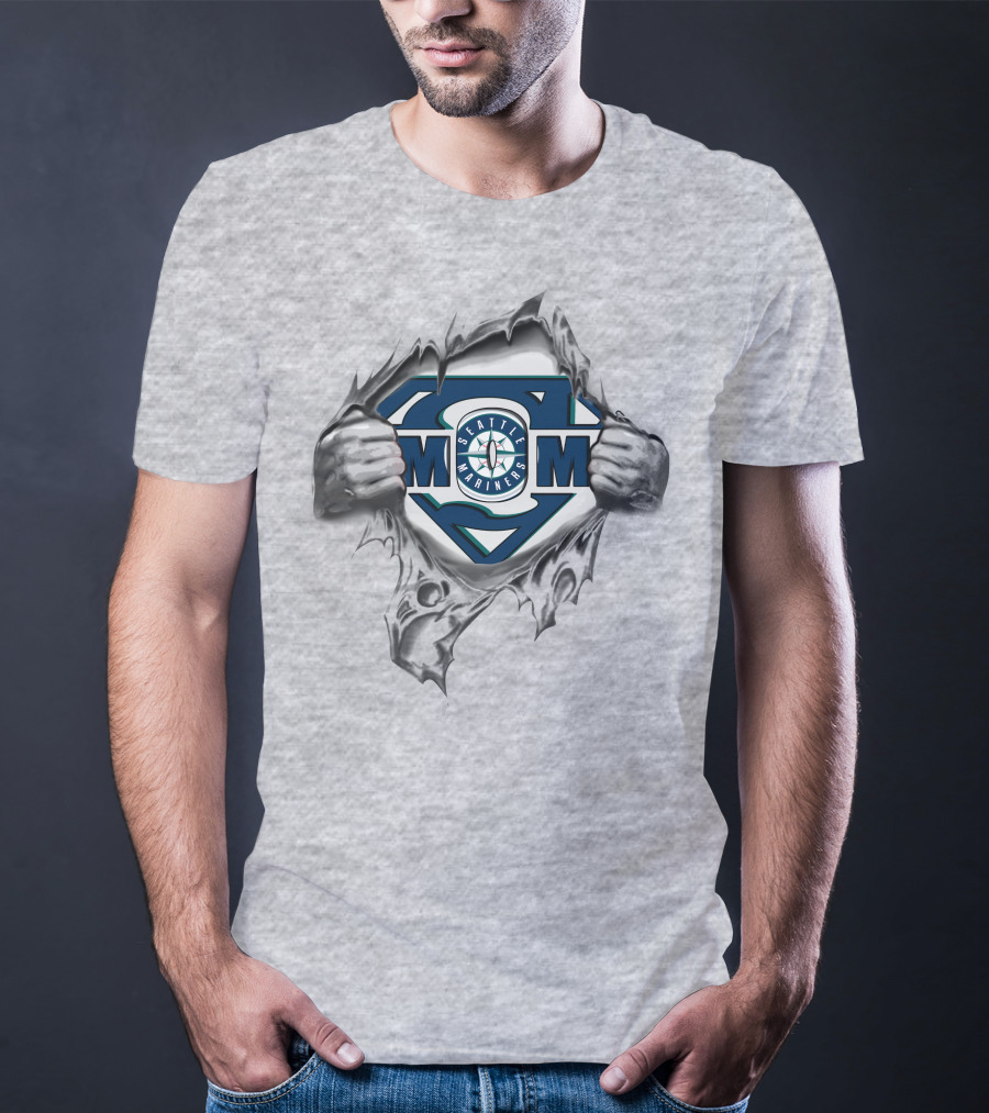 Seattle Mariners Super Fan Emblem With Tearing Effect T-Shirt