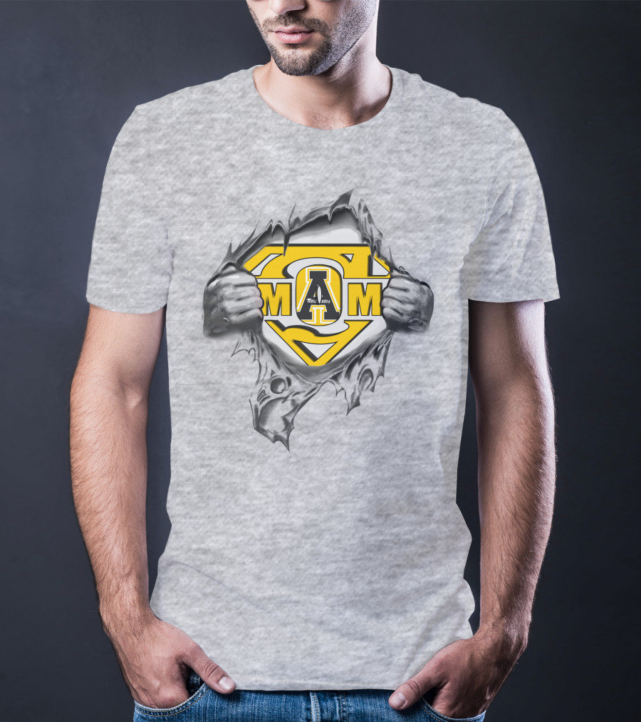 Appalachian State Mom Superhero Logo Torn Fabric T-Shirt