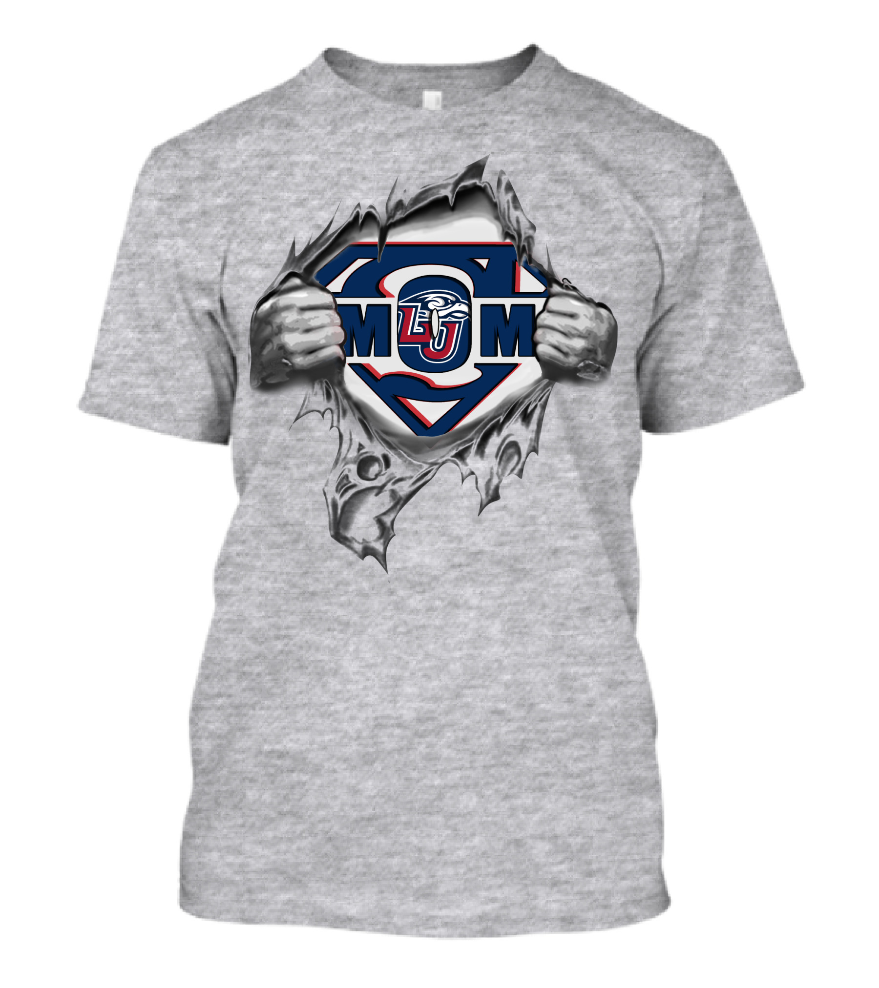 Liberty Flames Super Mom LJU Logo Heroic Crest T-Shirt