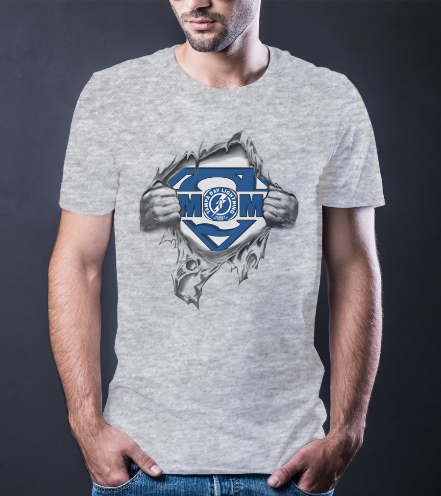 Tampa Bay Lightning Superhero Logo Rip Superman T-Shirt