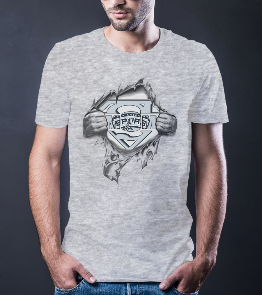 San Antonio Spurs Superman Style Logo Rip T-Shirt